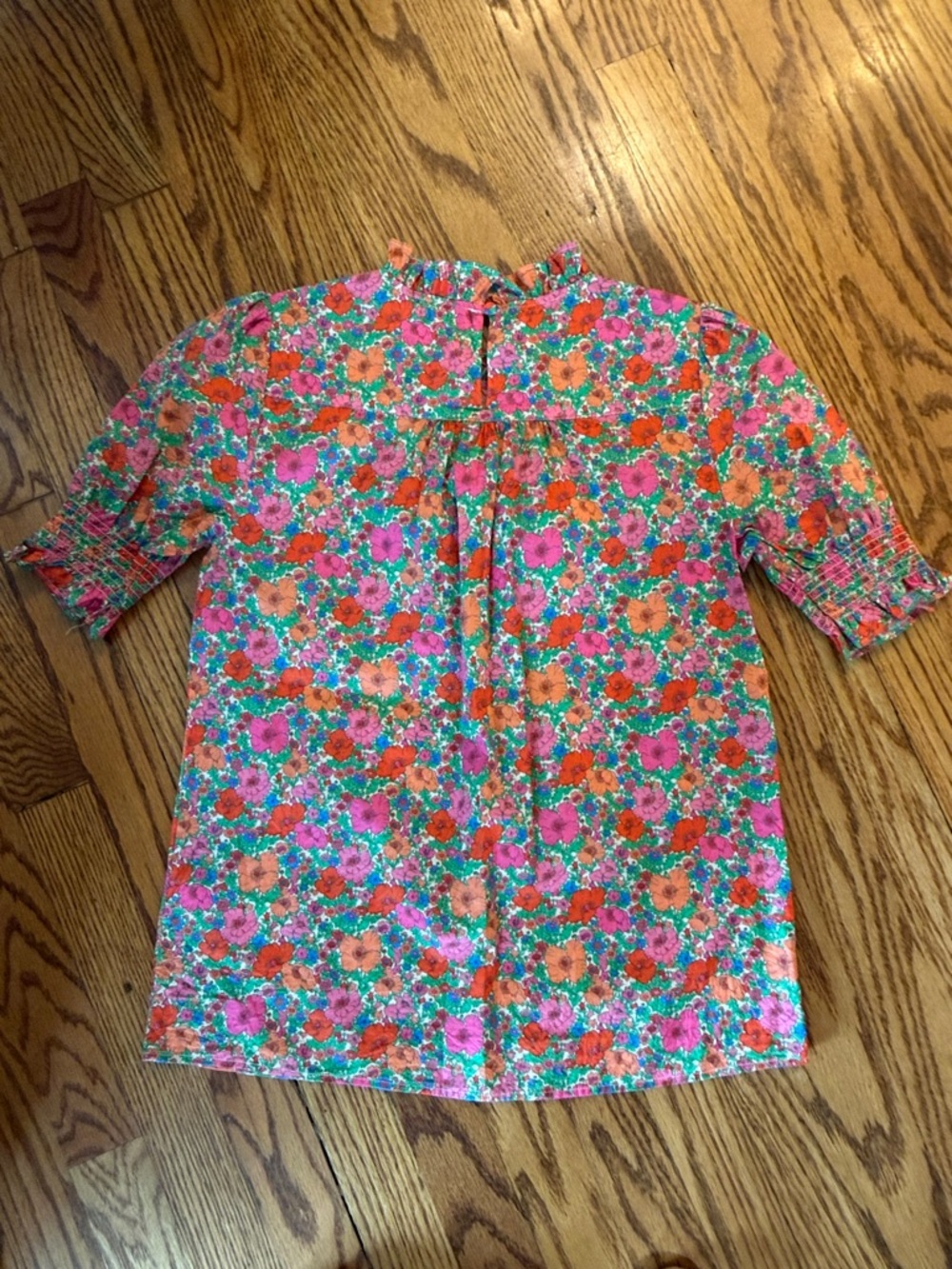 J Crew Liberty Print Bright Floral Short-Sleeve Blouse - Picture 7 of 7
